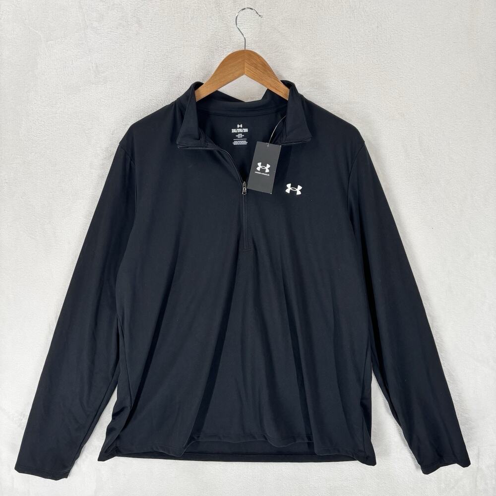 Under Armour Pullover Womens 2XL Tech 1/2 Zip Long Sleeve Black Stretch NWT